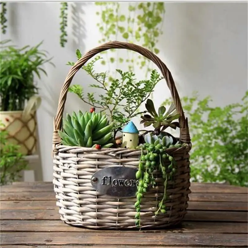 
New wicker gift baskets white wicker flower baskets with plastic liner 