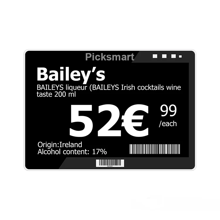 Цифровые ценники Picksmart ESL 7,5, Электронная этикетка на полку, электронные бирки NFC ESL