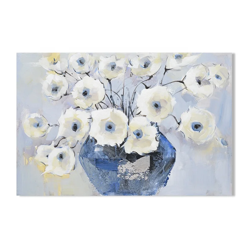 
Decorative colorful handpainted on canvas oil painting flowers amazon hot selling 