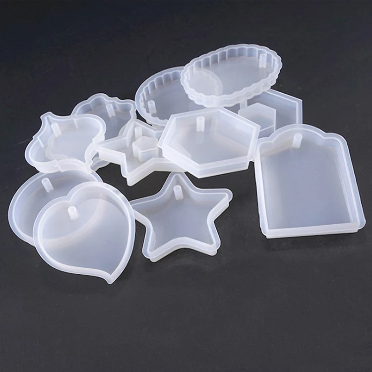 Форма для брелока из смолы в форме сердца, шестигранная, глянцевая, овальная, волнистая, эпоксидная смола, форма для изготовления ювелирных изделий, инструменты для подвесок