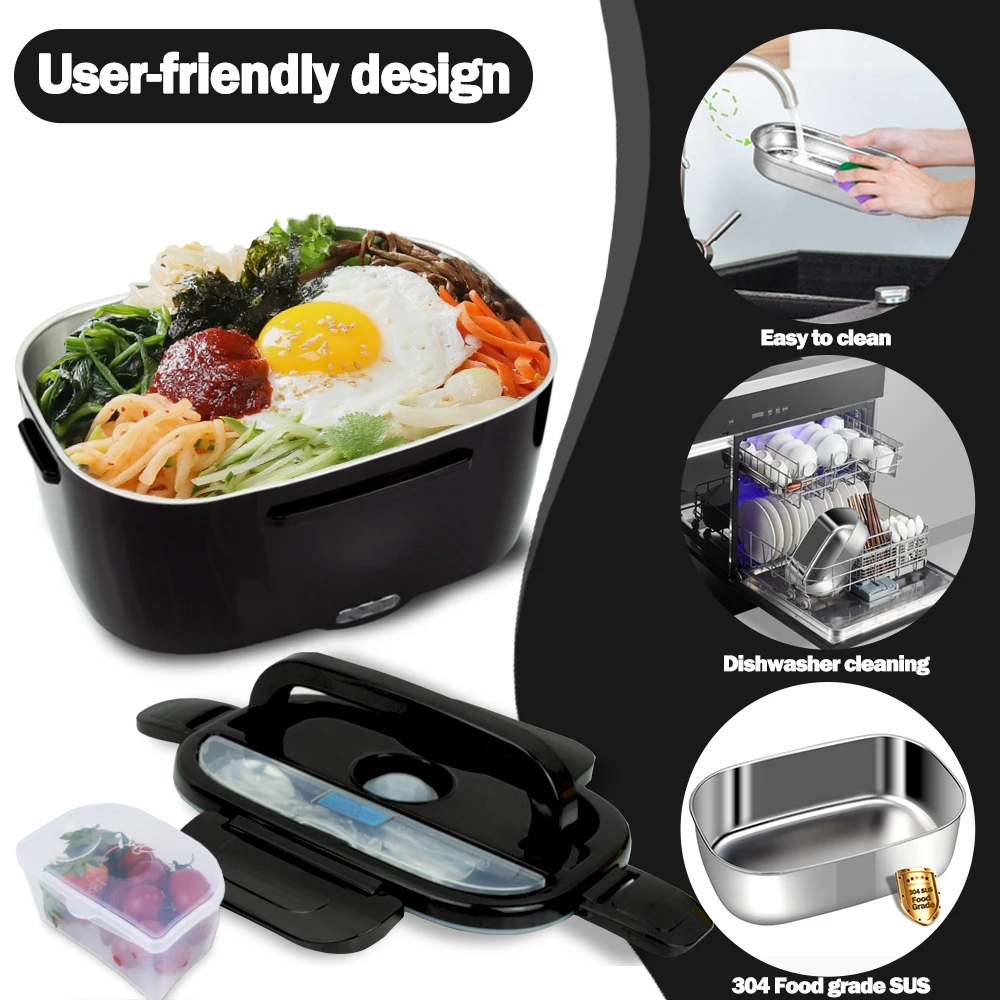 2 in 1 dual use  Portable Heated Electric Lunch Boxes Food Warmer Electric Lunch Box with Carrying Bag
