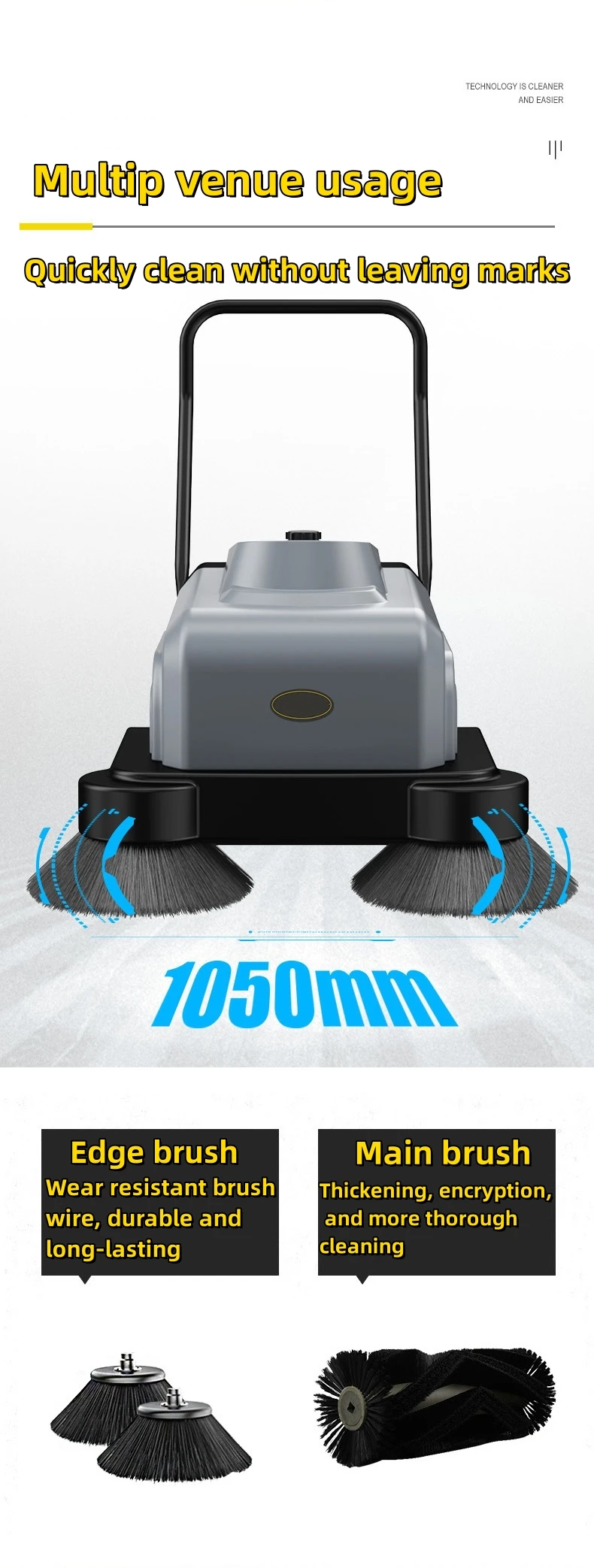 Propelled Stone Dirt Cleaning Commercial Industrial Vacuum Electric power Sweeper Cleaning Equipment