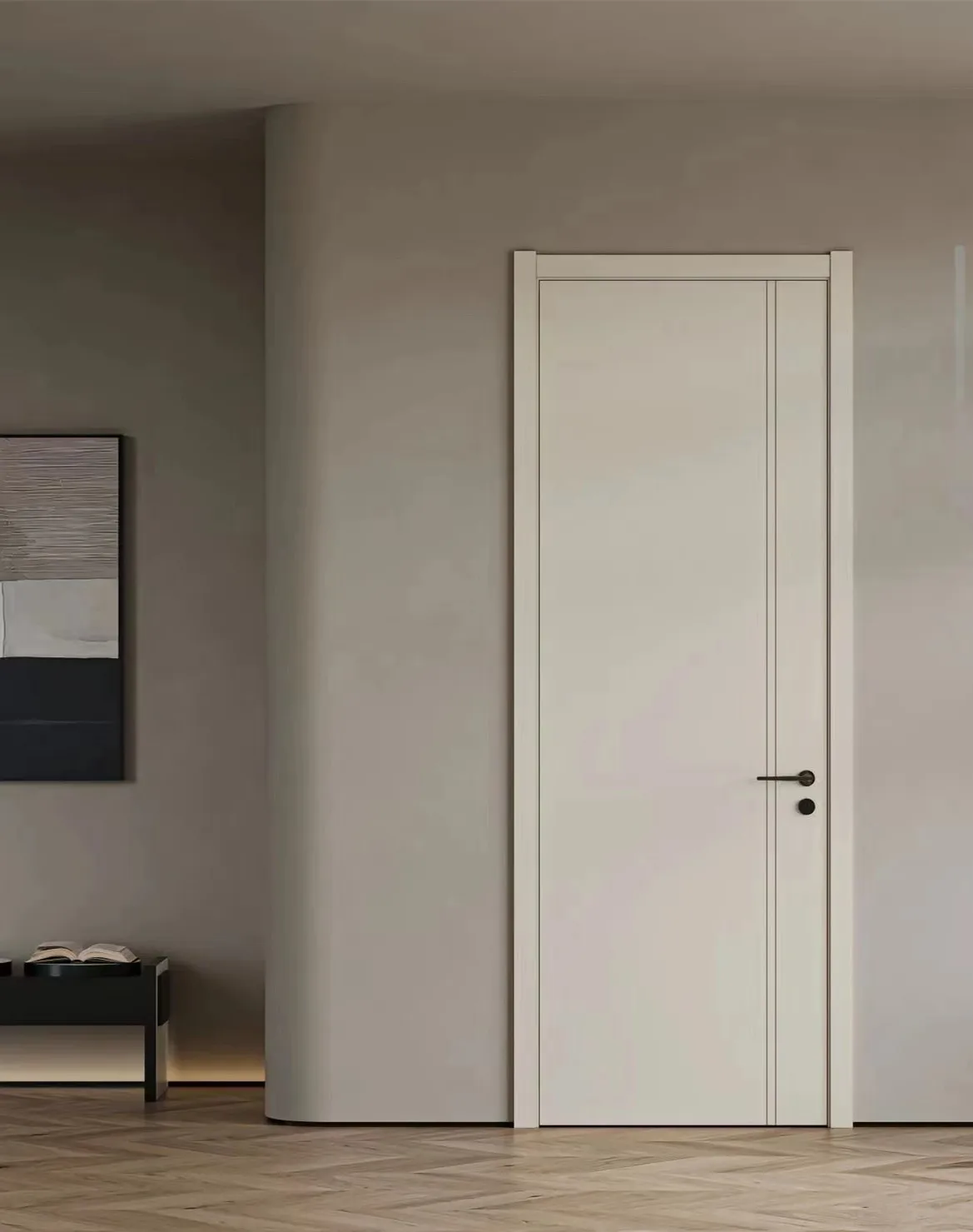 High quality good price Dureable wood plastic composite door interior use waterproof polymer door