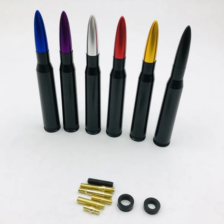 Universal Aluminum Black And Black Bullet Antenna