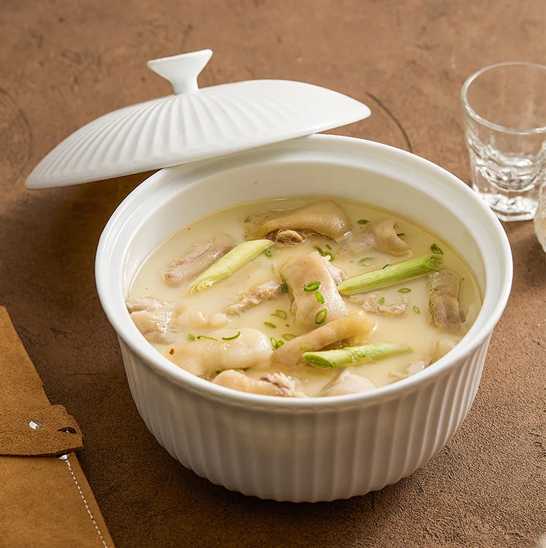 Chinese white longevity flower soup bowl