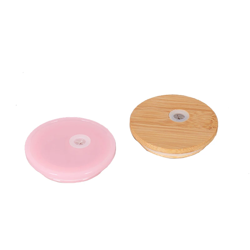 Variety color replacement plastic lids Moisture-proof BPA free 16oz glass can plastic cover for coffee glass cup jar tumbler