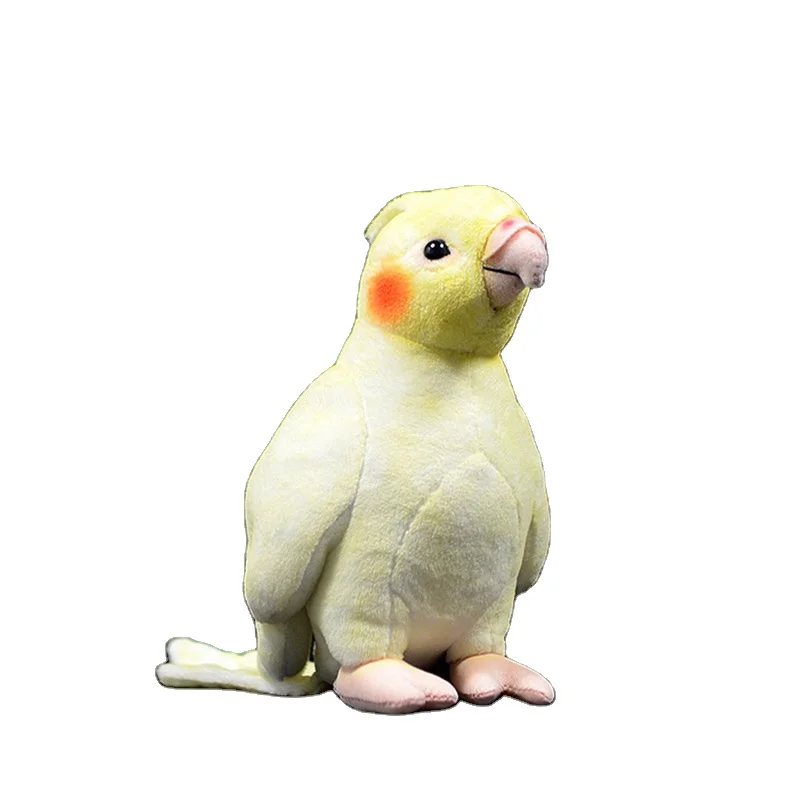 Lifelike Yellow Cockatiel Bird Plush Toys Real Life Mini Parrots Stuffed Animal Toy Birthday Christmas Gifts For Kids