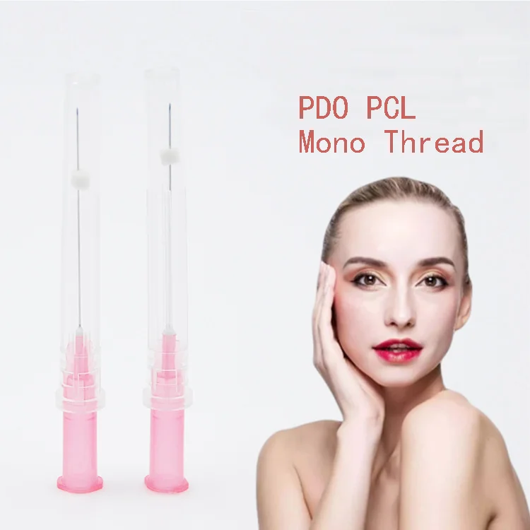 Factory cheapest  PDO PCL sharp needle cog 4D cog thread 23G 100mm face lifting thread