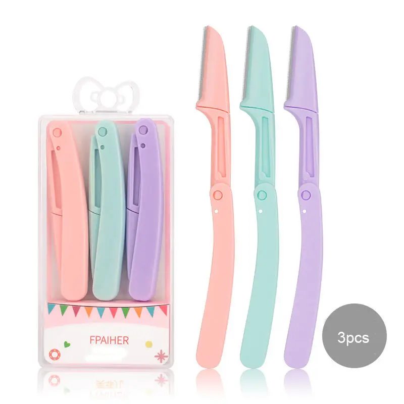 Personal Lady Eyebrow Trimmer Stainless Steel Eyebrow Knife with Custom Logo for Beauty Care Shaving