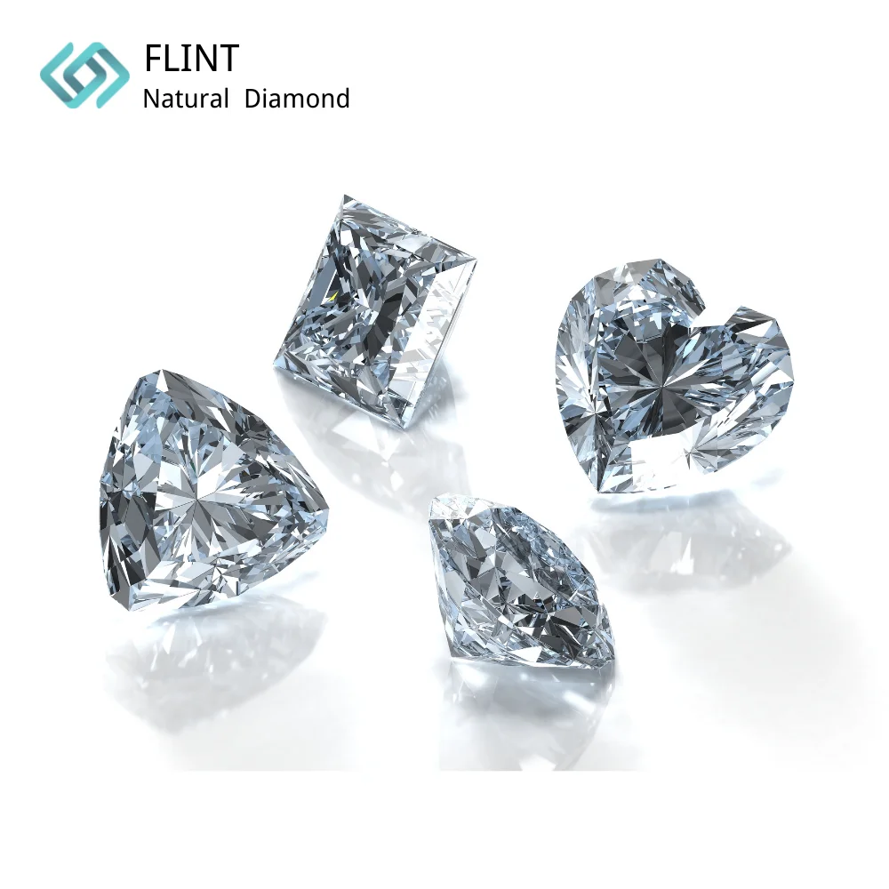 FLINT 100% Pure Loose Diamonds Natural Finest White Polished Loose Diamonds for Jewelry D-F, VVS1-VS2