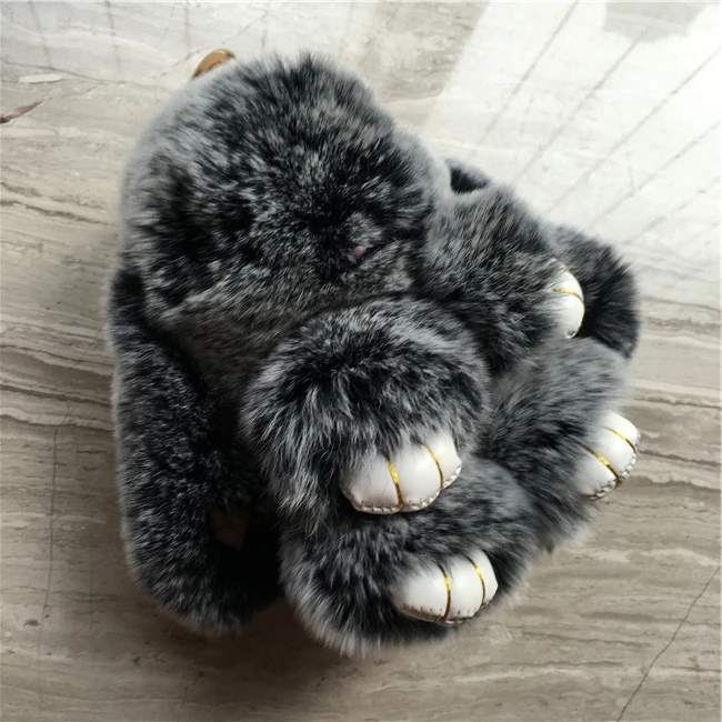 Горячая Распродажа Радужный брелок темно-серый ювелирный Брелок меховой шар