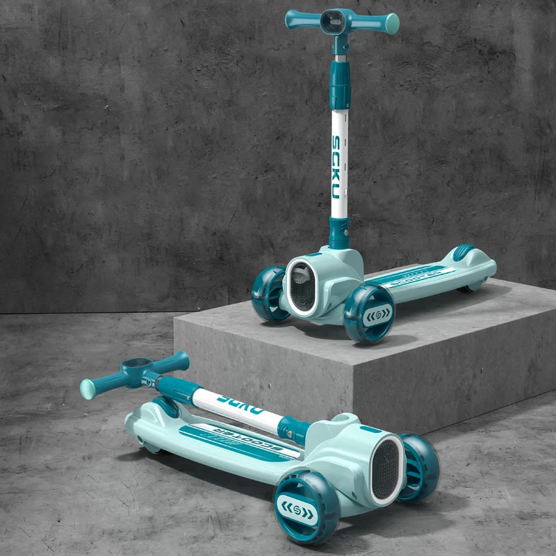 Good Sale Custom LED 3 Wheels Rear Brake Durable with Removable Seat Outdoor Toys Toddler Kids  Kick Scooter