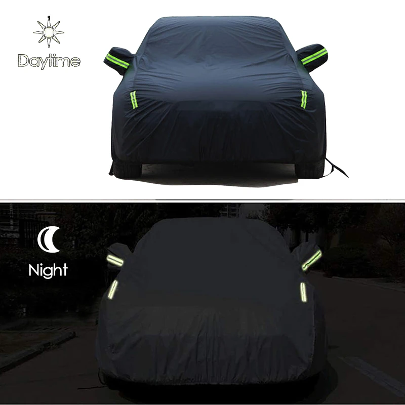 190  Polyester taffeta hot-sellingUniversal Full Black Car Covers Outdoor UV Snow Resistant Sun Protection Cover for Suv Jeep Se
