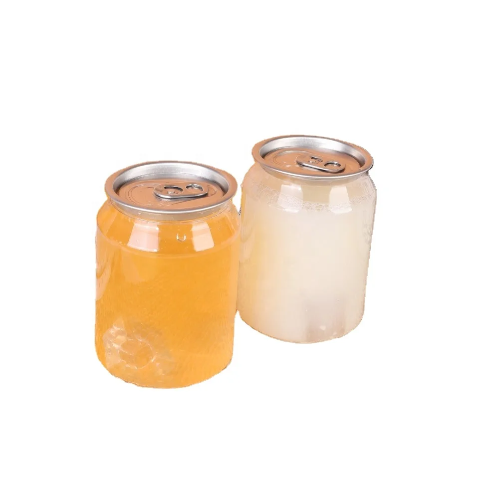500ml 650ml Plastic Pet Ring Pull Can Plastic Beverage Bottle Package Plastic Pop Can Drink Bottle With Easy Open End