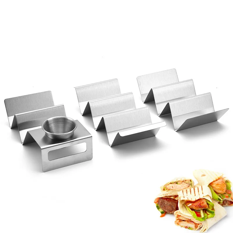 High Quality Guarantee Premium Stainless Steel Taco Tray Taco Shell Stand Up Holders
