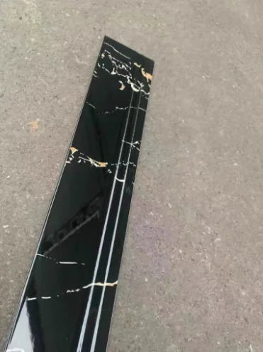 Wholesale 10cm Black All-Ceramic Glossy Floor Skirting Living Room Bedroom Polished Modern Interior Home Decoration Tile Project