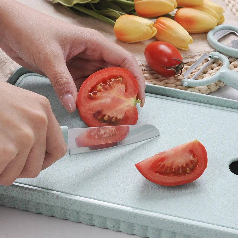 5-piece set with knife melon planer corkscrew cutting board bottom box fruit plate kitchen tool