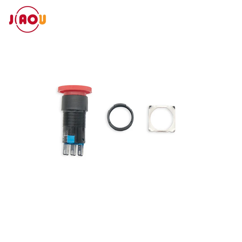JIAOU YUEQING 16mm emergency stop 6 pin push button switch