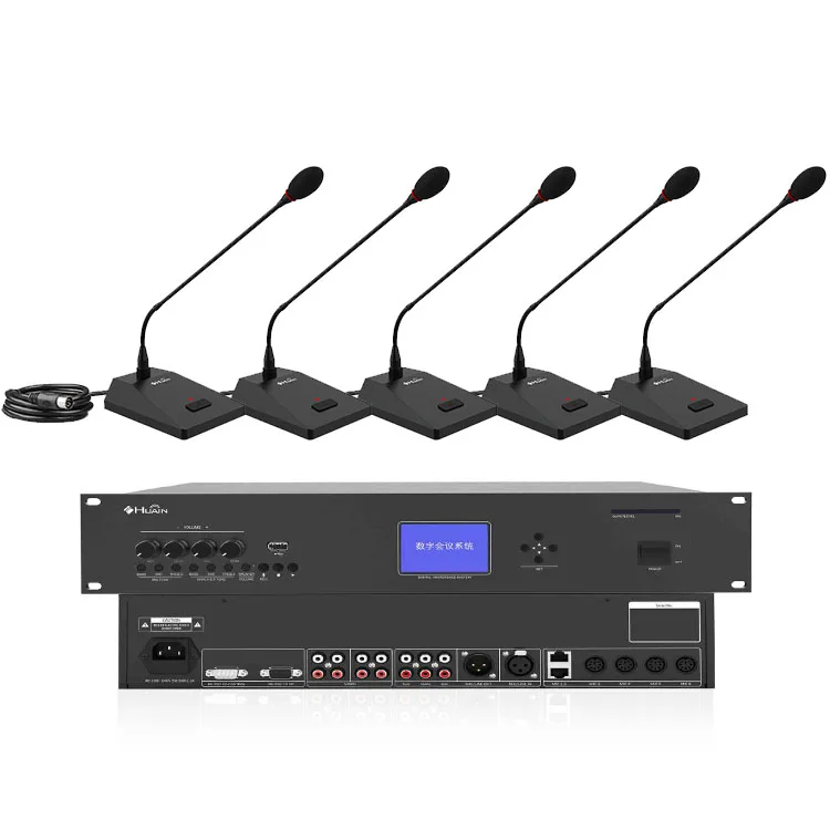Professional digital wired conference microphone system desktop cable chairman unit mic