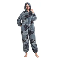long plush coral fleece animal christmas onesie pajamas Pijama Kigurumi  for women pajamas