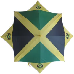 23inch*8k Hotsale Custom Semi-automatic Jamaican National Flag Umbrella with Custom Logo