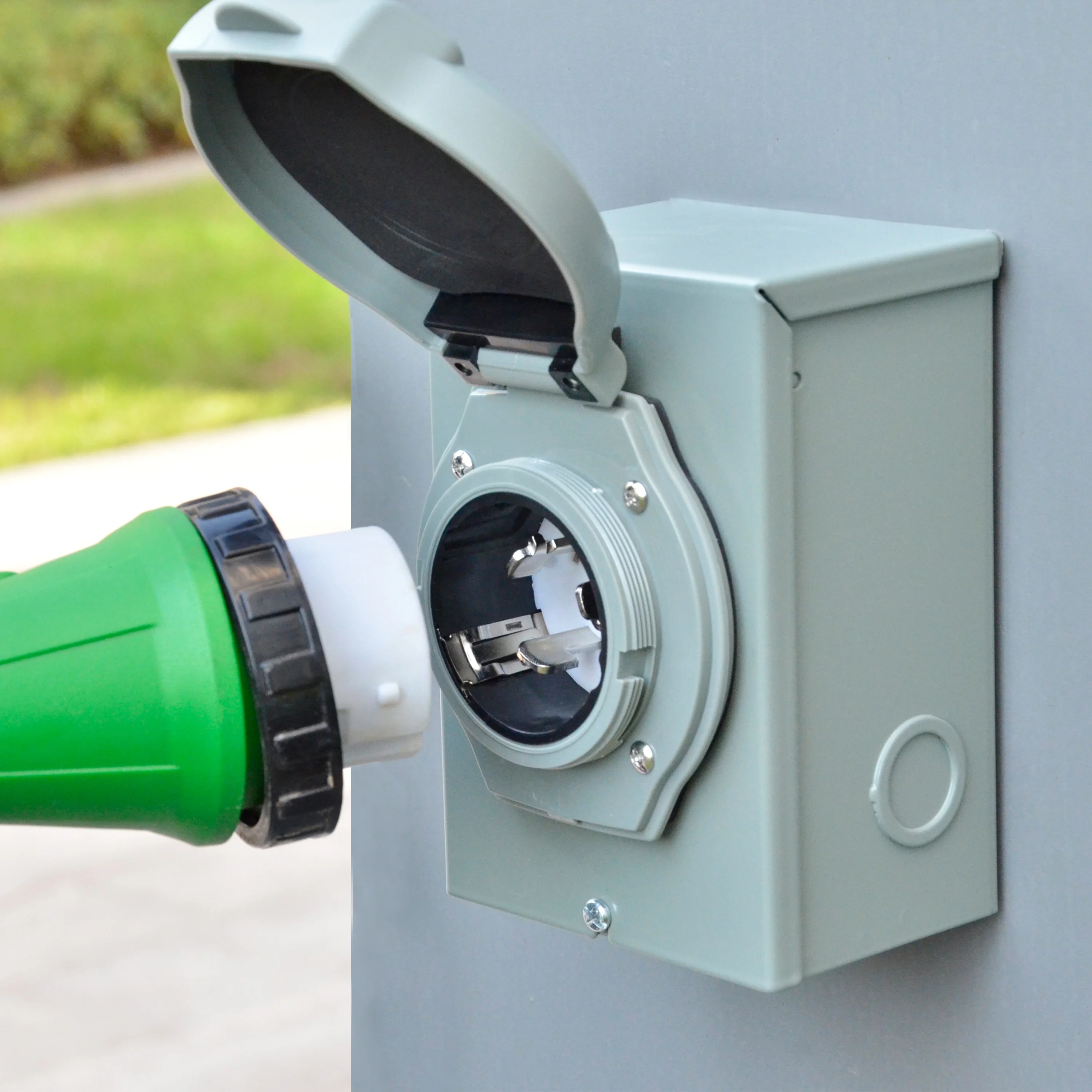 J 50 Amp SS2-50P Generator Power Inlet Box, NEMA 3R Power Inlet Box, Generator Plug for Outdoor Receptacle