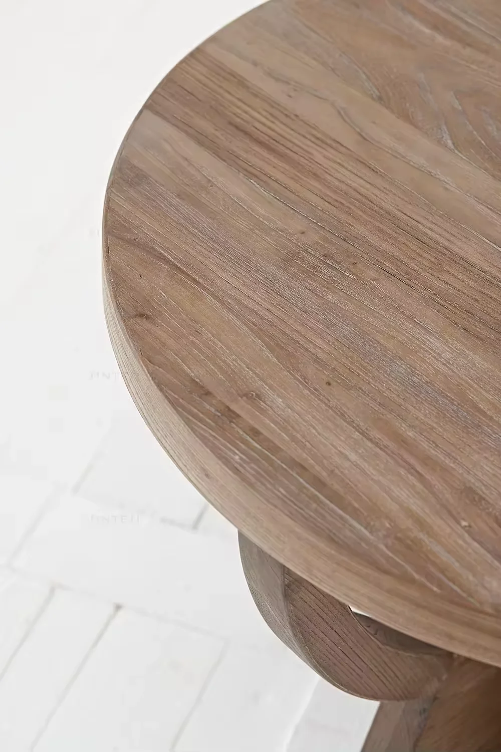 Recycled Elm Wood Coffee Table with Natural-Washed Luxury Wabi Sabi Light French Style Farmhouse Furniture for Living Room