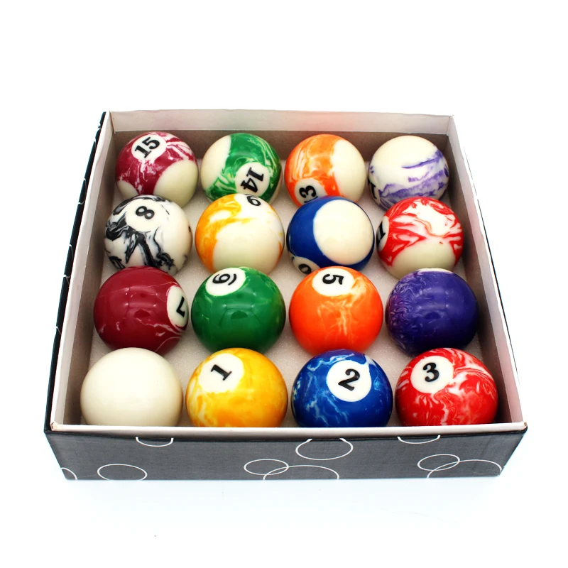 57.2mm  2-1/4 inch  16PCS America Nine-Ball Game Colorful Marble Pool Billiard Ball Set