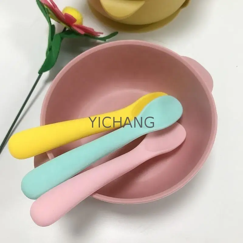 Wholesale High Quality Custom BPA free Food Grade Feeding Toddler Silicone Baby Spoon