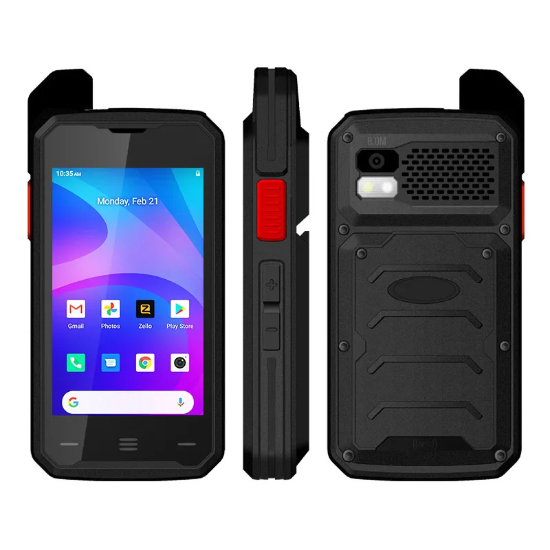 UNIWA F101 IP65 Real PTT Android 4G Handheld Smartphone Walkie Talkie with NFC Big Battery SIM Card and SOS Button PoC