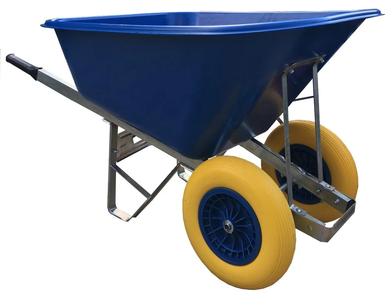 200L Large twin wheel Stable poly Wheelbarrow for horse feeding