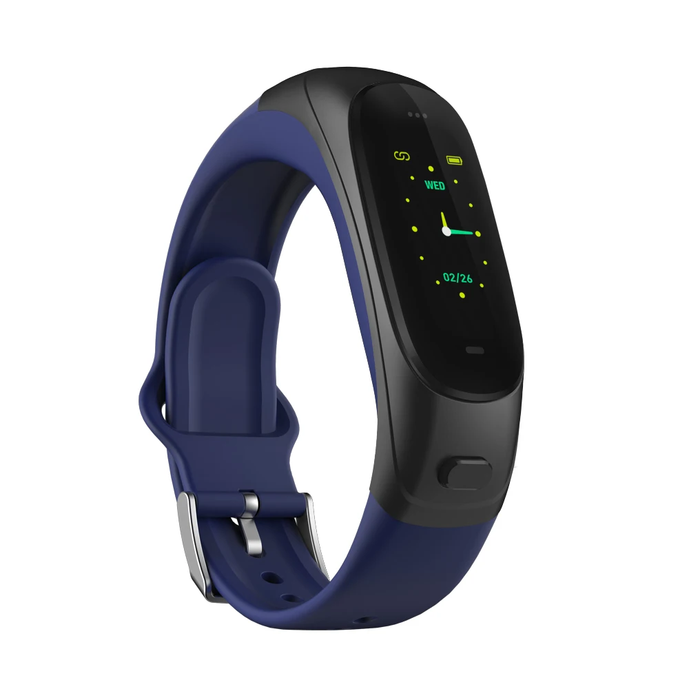 Blood pressure sport fitness tracker smartwatch earphone , heart rate smart bracelet earbuds watch with wireless earbuds