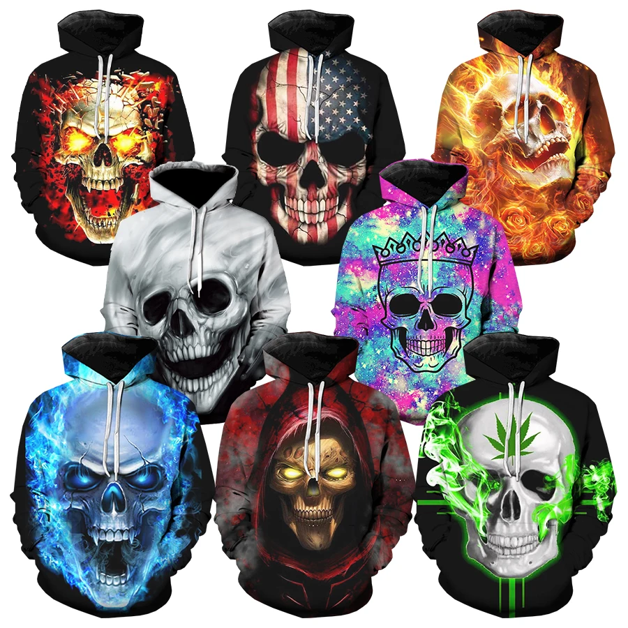 2022 Hot Swag Cool 3D Printed Hoodies for Men Horror Halloween 3D Printing Hoodies From Men Casual Fashion Oversized Pullover
