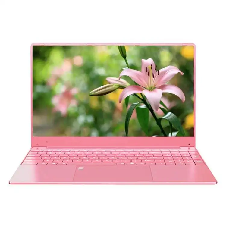 CRELANDER 15.6 Inch Intel J4125 Processor Pink Laptop Quad Core 12GB RAM 1TB SSD Portable Notebook Computer