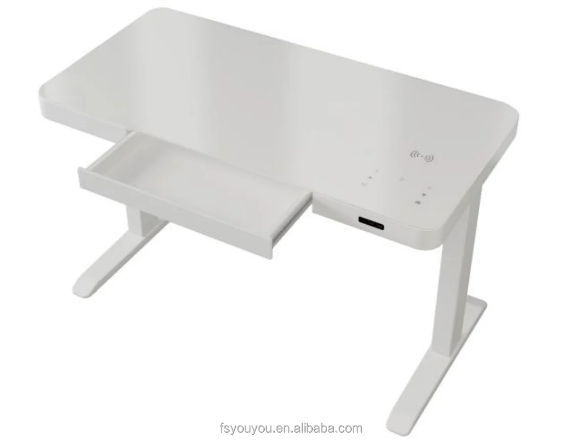 Dual Motor Telescopic Ergonomic Electric Height Adjustable Work And Home Glass Top lift Office Desk