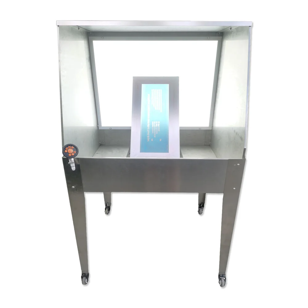 LED light stencil cleaning machine diy washout booth screen printing for sale