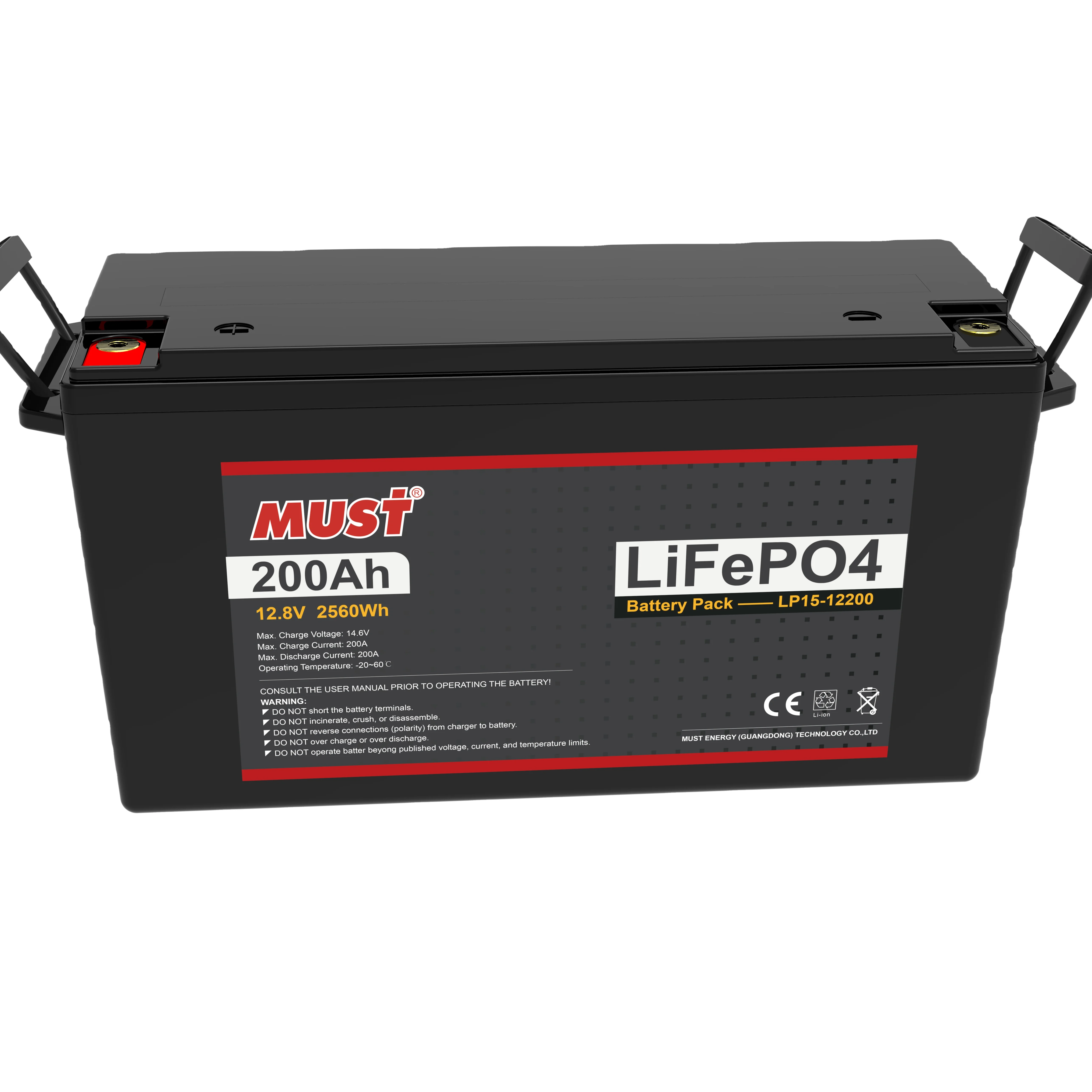 MUST 24V 5kwh Solar Panel Phosphate 200ah 300ah Lifepo4 12v 100ah Battery Pack Home Battery 12V RV Power 50ah 200ah Lithium Ion