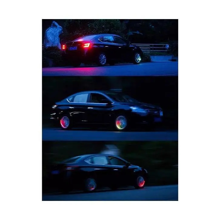 2/4 Pcs Car Wheel Led Light Tire Led Wheels Light Cars With Colorful Motorcycle Wheel Sensation Lights Car