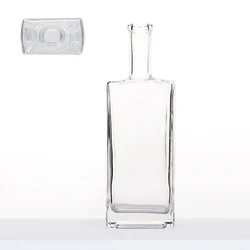 DAS Square empty liquor glass bottle 500ml super flint glass spirit bottle packaging for vodka