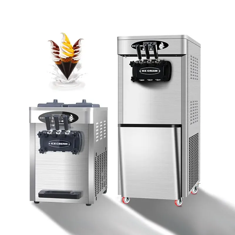 Factory price ice cream machine commercial soft ice cream maker 2+1 flavors ice cream machine