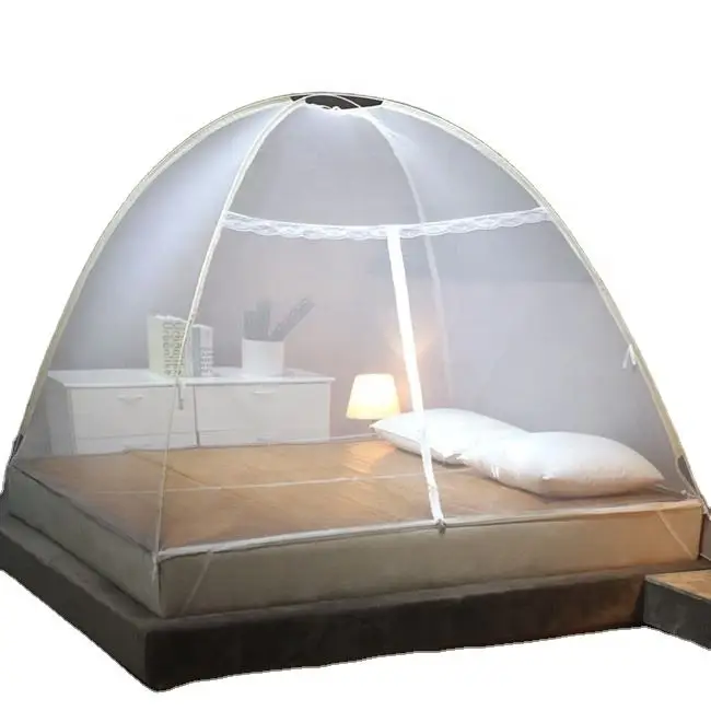 Drop-Resistant Children 2 Fold Fold 1 Student Dormitory Mosquito-Proof Installation-Free Mongolian Bag Mosquito Net Household