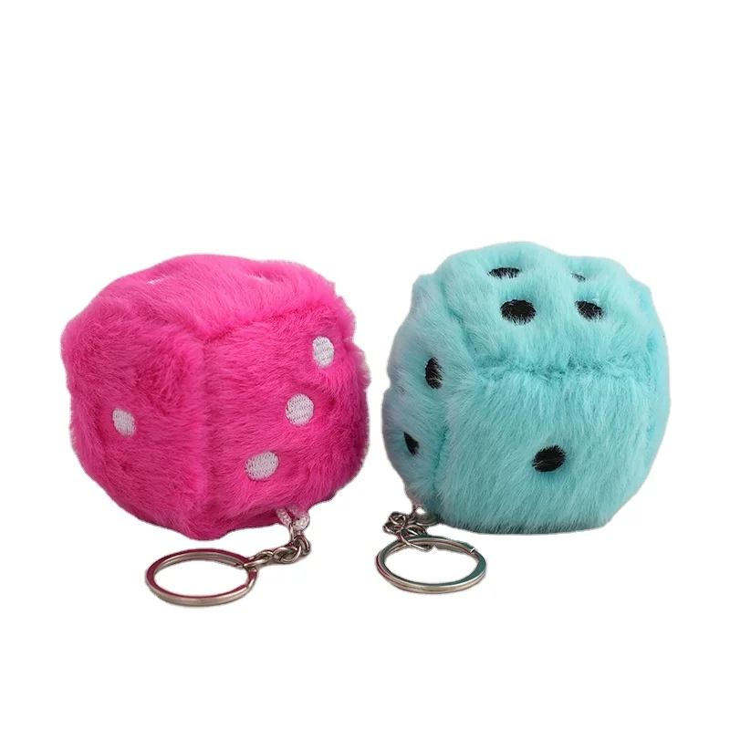 Cute Simulation Dice Plush keychains Toys Mini Stuffed Doll Game Soft Pendant Gift for Car Decor good luck Dice Plush keychain