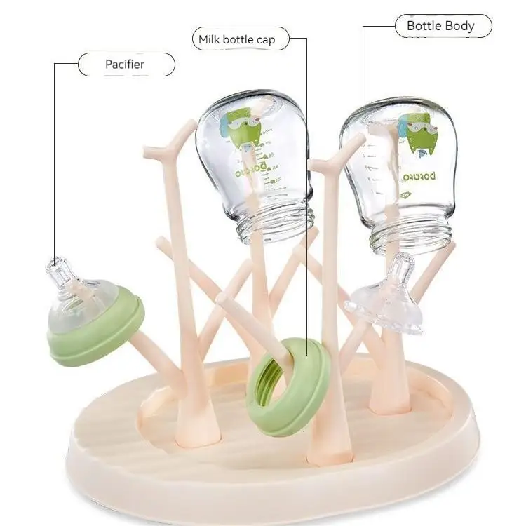 BAP-free food grade PP baby spaces saving bottle brush stand drying  rack
