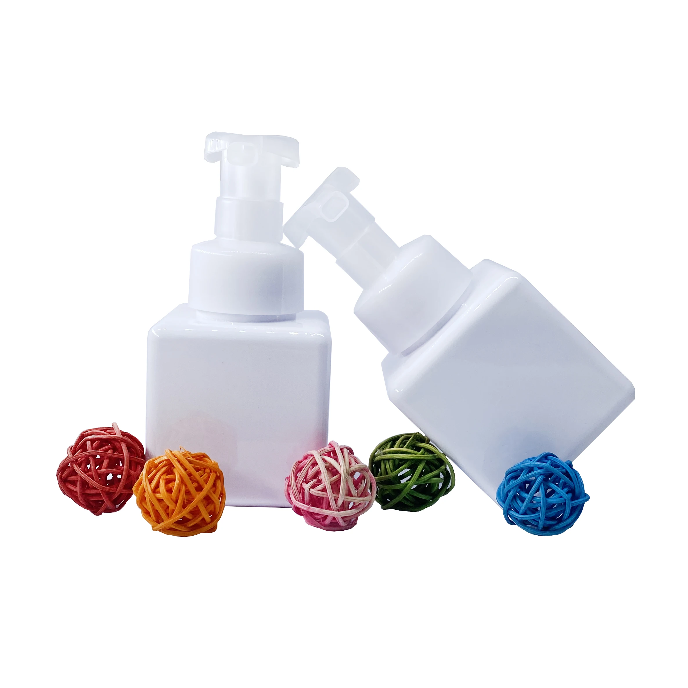 Cosmetic 250ml White Brown Green Cosmetic Container 8oz PET Plastic Foam Lotion Soap Dispenser Shower Gel Pump Bottle