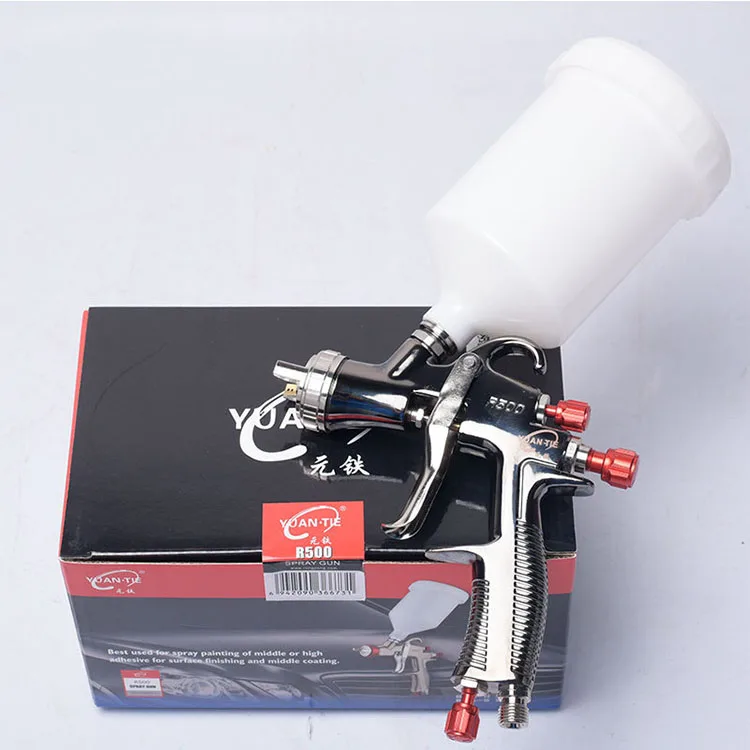 Top Quality R500 1.3mm 1.7mm 2.0mm Nozzle 600cc Cup LVLP Air Spray Gun Car Gravity Airbrush Painting Gun