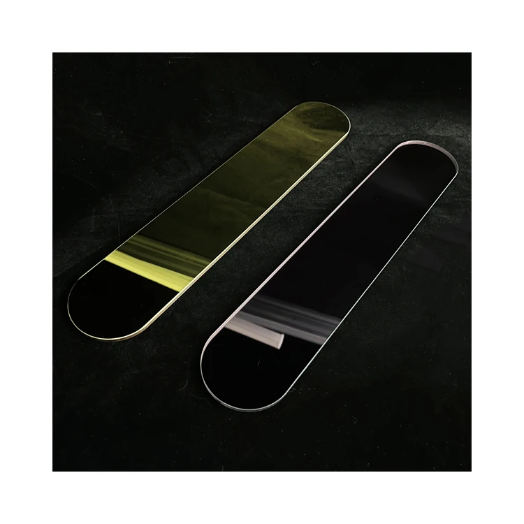 Heat Resistant High Pruity Customized Quartz Glass Slab Gold plated quartz plate