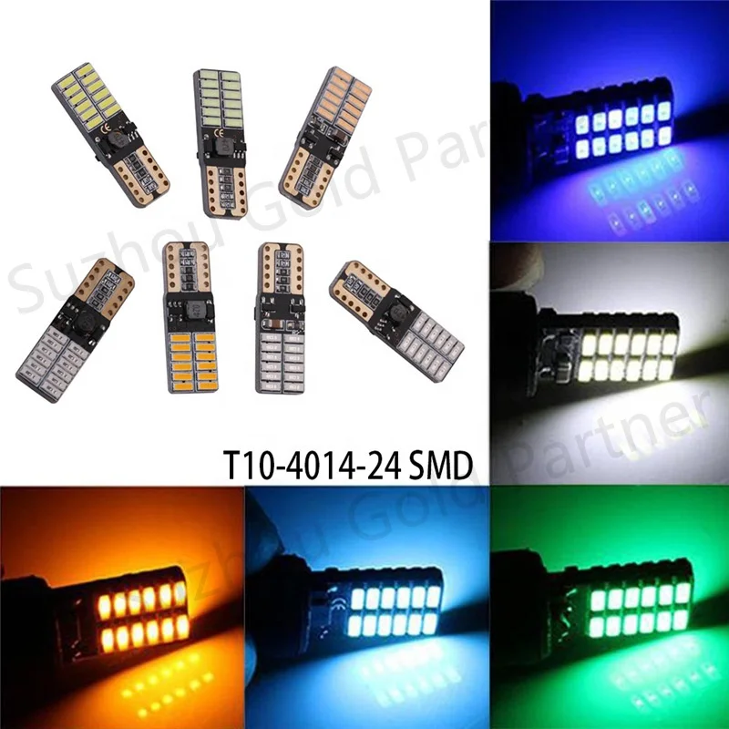 Super bright T10 4014 24SMD Canbus Error Free T10 led Interior Reading Lamp Instrument Light Clearance Lights car bulbs