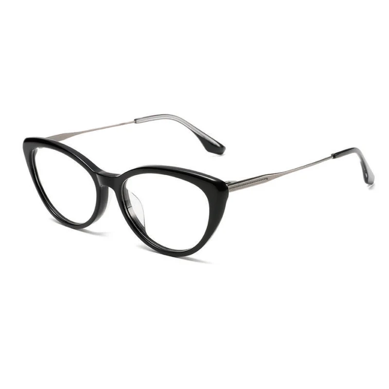 Osicare High Quality Cat Eye Prescription Eyeglasses Classic Colored Black Ysl Medical Luxury Acetate Optical Frame Glasses