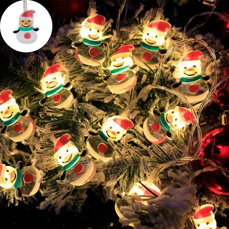 Christmas Lights Battery Operated Snowman 3M 20LEDs Fairy Bulbs Christmas Tree LED Santa Claus Christmas Gift Decoration Lights