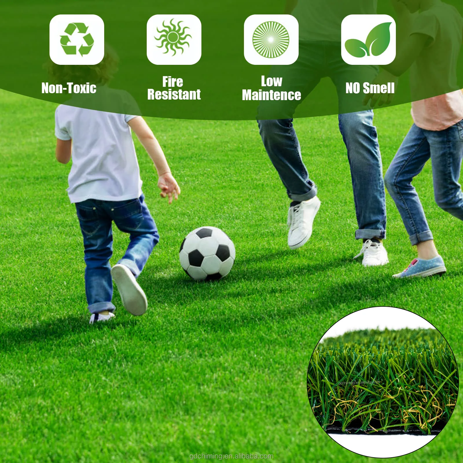30mm Artificial Turf Lawn Realistic Natural Synthetic Grass for Gardens and Tennis Outdoor Sports Surface